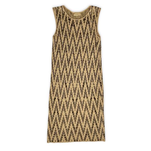 Vintage Jones New York Chevron Sweater Dress S Knit Midi Sheath - Picture 3 of 9